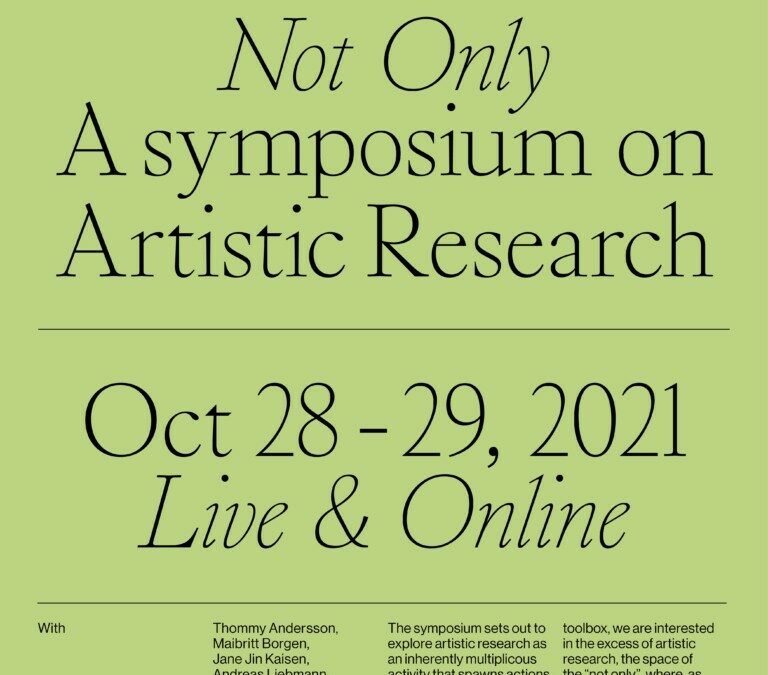 Center for Kunstnerisk Viden og Udvikling afholder symposium d.28-29/10